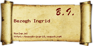 Bezegh Ingrid névjegykártya